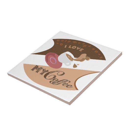 Ik hou van mijn koffieretro Java Tegeltje (Zijkant)