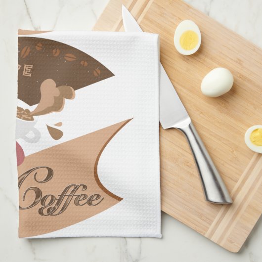 Ik hou van mijn koffieretro Java Theedoek (Quarter Fold)