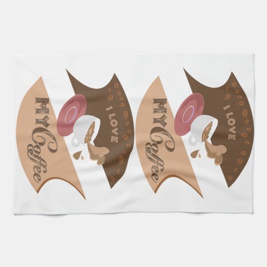 Ik hou van mijn koffieretro Java Theedoek (Horizontaal)