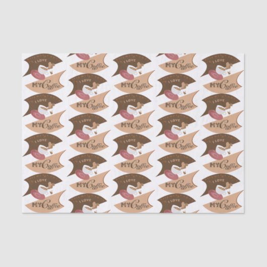 Ik hou van mijn koffieretro Java Tissuepapier (Voorkant)
