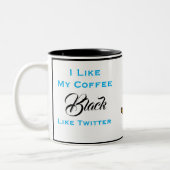 Ik hou van mijn koffiezwarte zoals Twitter Mok Cup (Links)