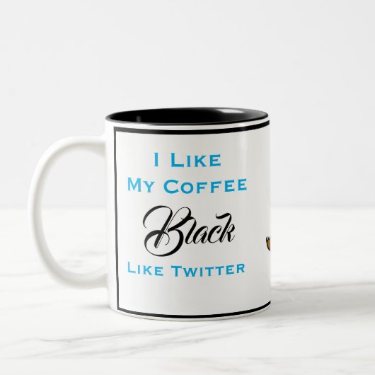 Ik hou van mijn koffiezwarte zoals Twitter Mok Cup (Links)