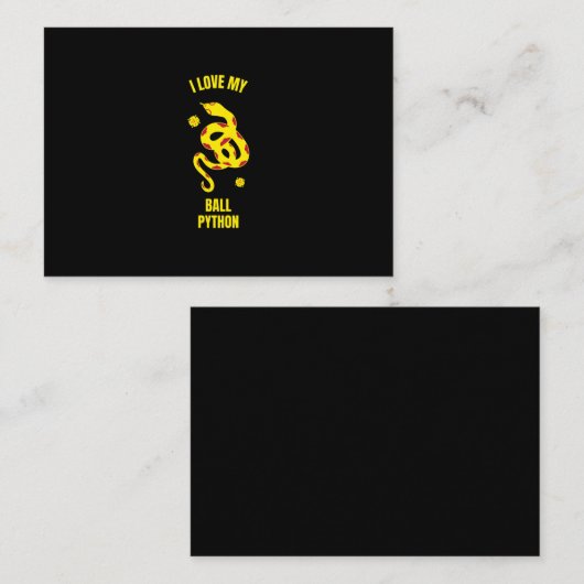 Ik hou van mijn kogelpython grappige reptielpetsla visitekaartje (Voorkant / Achterkant)