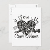 ik hou van mijn kolenmijnwerker briefkaart (Voorkant / Achterkant)
