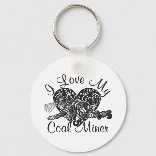 ik hou van mijn kolenmijnwerker sleutelhanger (Voorkant)