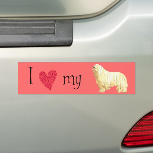 Ik hou van mijn Komondor Bumpersticker (Op auto)