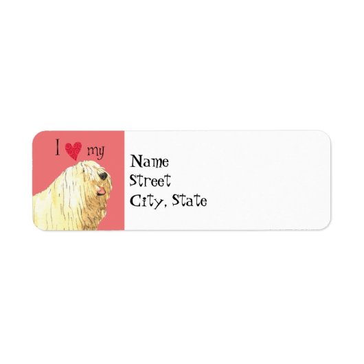 Ik hou van mijn Komondor Etiket (Voorkant)