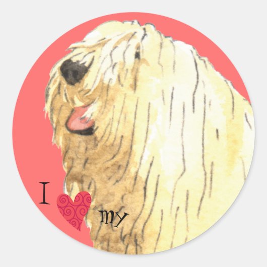 Ik hou van mijn Komondor Ronde Sticker (Voorkant)