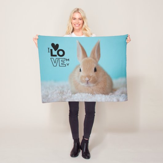 Ik hou van mijn konijn FOTOCADEAU voor huiskonijne Fleece Deken (In situ)