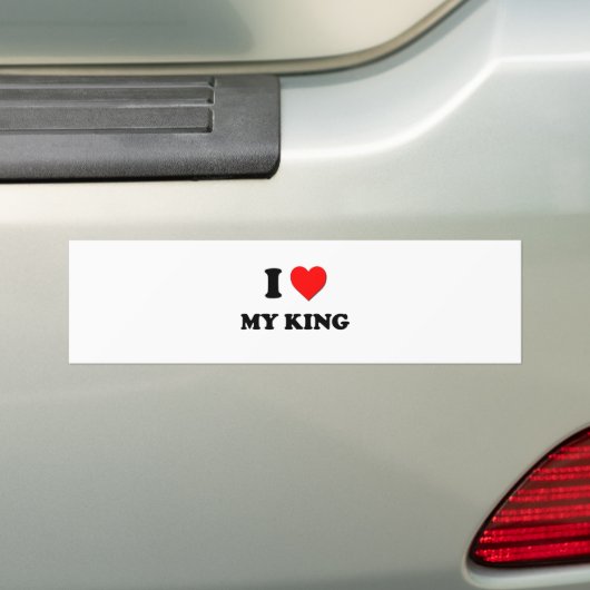 Ik hou van mijn koning bumpersticker (Op auto)