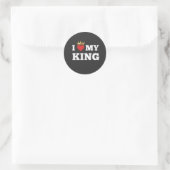 Ik hou van mijn koning  ronde sticker (Tas)