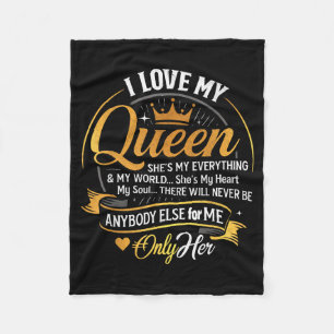 Ik hou van mijn koningin zij is alles voor mij in fleece deken