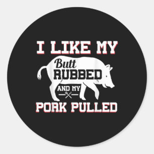 Ik hou van mijn kont gewreven grappige grillen BBQ Ronde Sticker