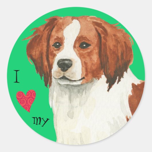Ik hou van mijn Kooikerhondje Ronde Sticker (Voorkant)