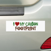 Ik hou van mijn koolstofvoetafdruk bumpersticker (Op auto)