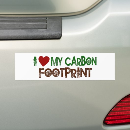 Ik hou van mijn koolstofvoetafdruk bumpersticker (Op auto)