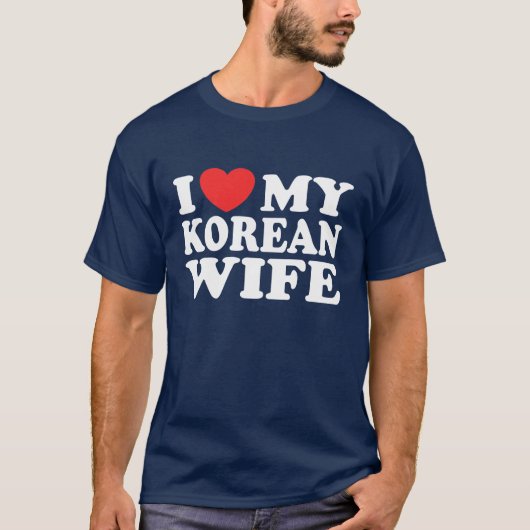 Ik hou van mijn Koreaanse vrouw T-shirt (Voorkant)
