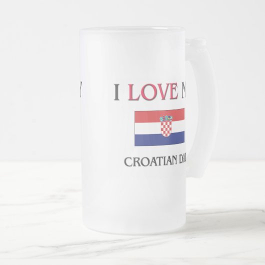 Ik hou van mijn Kroatische vader Matglas Bierpul (Voorkant rechts)