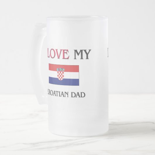 Ik hou van mijn Kroatische vader Matglas Bierpul (Voorkant links)