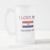 Ik hou van mijn Kroatische vader Matglas Bierpul (Links)