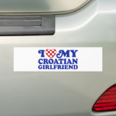 Ik hou van mijn Kroatische Vriendin Bumpersticker (Op auto)