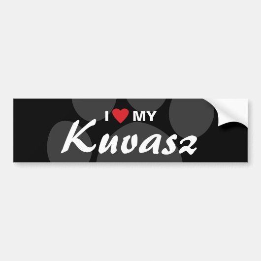 Ik hou van mijn Kuvasz Bumpersticker (Voorkant)