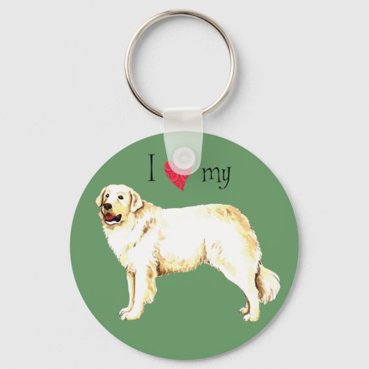 Ik hou van mijn Kuvasz Sleutelhanger (Voorkant)