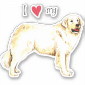 Ik hou van mijn Kuvasz Vinyl Sticker (Voorkant)