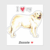 Ik hou van mijn Kuvasz Vinyl Sticker (Vel)