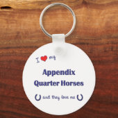 Ik hou van mijn kwart paardenpaarden in het aanhan sleutelhanger (Voorkant)