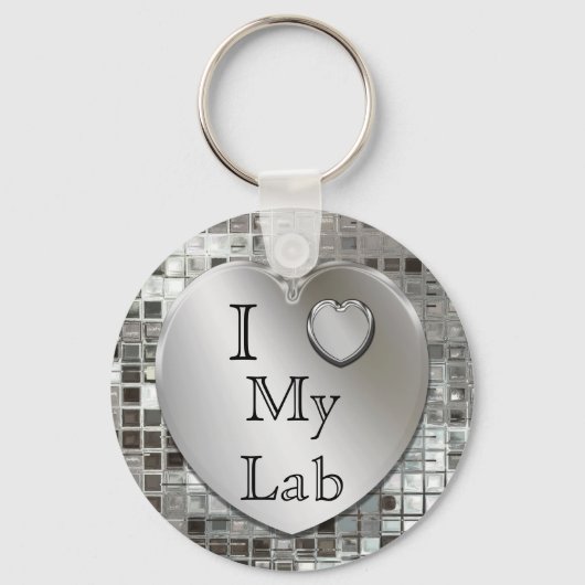 Ik hou van mijn Lab Heart Keychain (Voorkant)