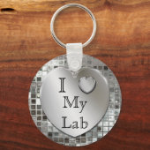 Ik hou van mijn Lab Heart Keychain (Voorkant)