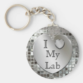 Ik hou van mijn Lab Heart Keychain