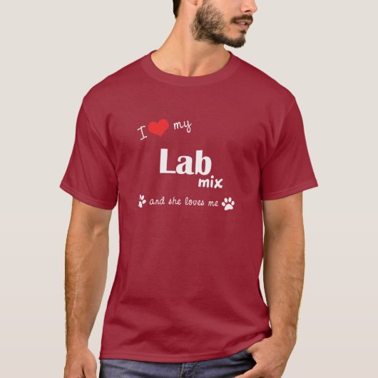 Ik hou van mijn lab-mix (Vrouw Dog) T-shirt (Voorkant)