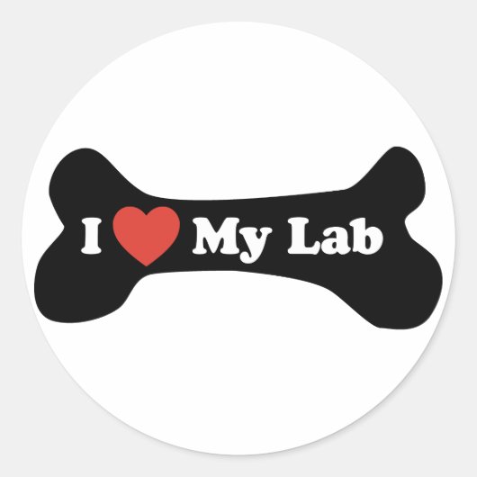 Ik hou van mijn lab. ronde sticker (Voorkant)
