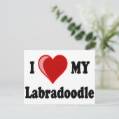 Ik hou van mijn labradoedle Dog Briefkaart (Staand voorkant)