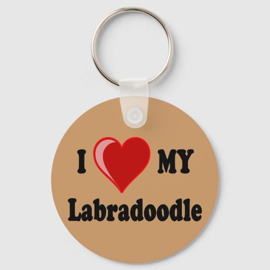 Ik hou van mijn labradoedle Dog Sleutelhanger (Voorkant)