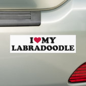 Ik hou van mijn Labradoodle Bumpersticker (Op auto)