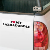 Ik hou van mijn Labradoodle Bumpersticker (Op Truck)