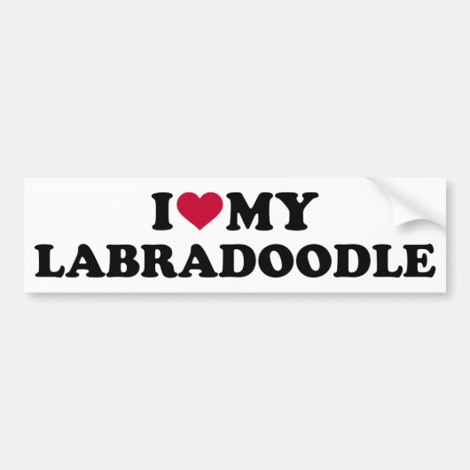 Ik hou van mijn Labradoodle Bumpersticker (Voorkant)
