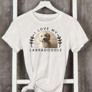 Ik hou van mijn labradoodle hondenfoto t-shirt