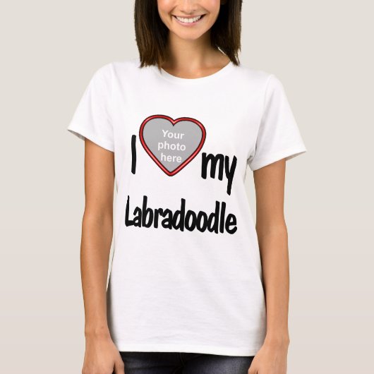 Ik hou van mijn labradoodle - Schattige rood hart  T-shirt (Voorkant)