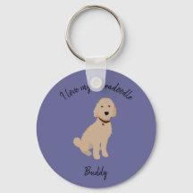 Ik hou van mijn Labradoodle-sleutelhanger