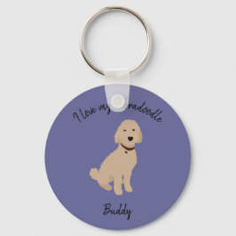 Ik hou van mijn Labradoodle-sleutelhanger Sleutelhanger