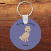 Ik hou van mijn Labradoodle-sleutelhanger Sleutelhanger (Voorkant)