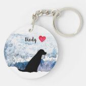 Ik hou van mijn labrador - Black Dog - Black Lab Sleutelhanger (Achterkant)