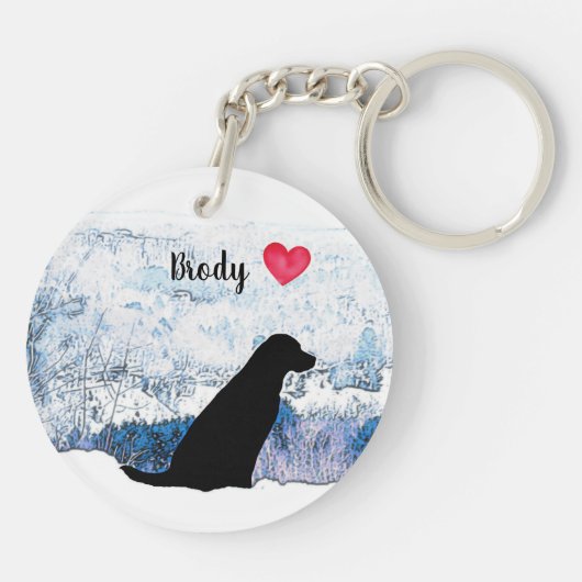 Ik hou van mijn labrador - Black Dog - Black Lab Sleutelhanger (Achterkant)