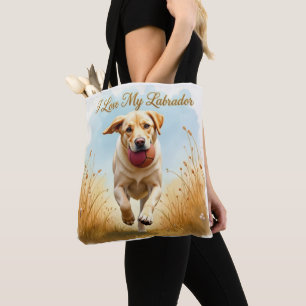 Ik hou van mijn Labrador boodschappentas Tote Bag