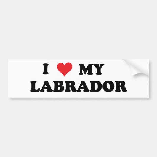 Ik hou van mijn labrador bumpersticker (Voorkant)