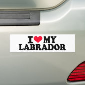 Ik hou van mijn labrador bumpersticker (Op auto)